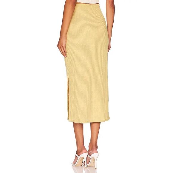 JONATHAN SIMKHAI Liliana Drawstring Midi Skirt Yellow sz XS - Picture 3 of 9